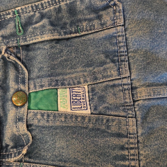 Liberty Men's Denim Bib Carpenter Work Farmer Rancher Button-Fly Overalls 46x30 - Picture 3 of 11